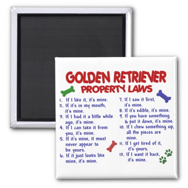 Golden Retriever Property Laws 2 Magnet