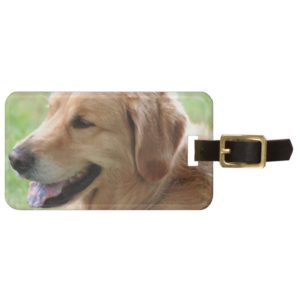 Golden Retriever Pup Luggage Tag
