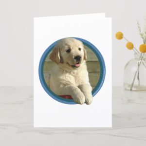 Golden Retriever Puppy Art Card