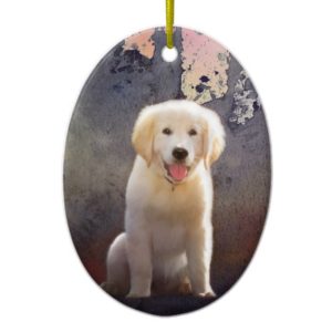 Golden Retriever Puppy Ceramic Ornament