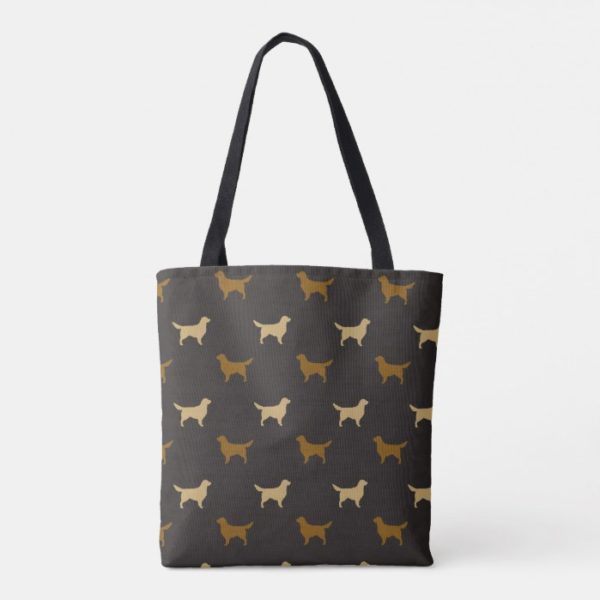 Golden Retriever Silhouettes Pattern Tote Bag