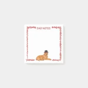 Golden Retriever wearing Black Hat Post-it Notes