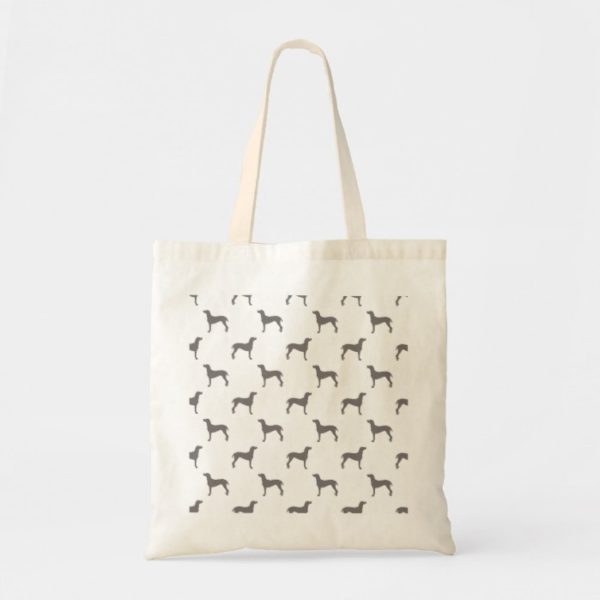 Grey Weimaraner Silhouettes on White Background Tote Bag