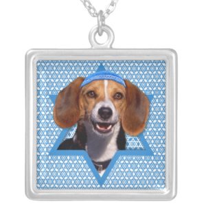 Hanukkah Star of David - Beagle Silver Plated Necklace