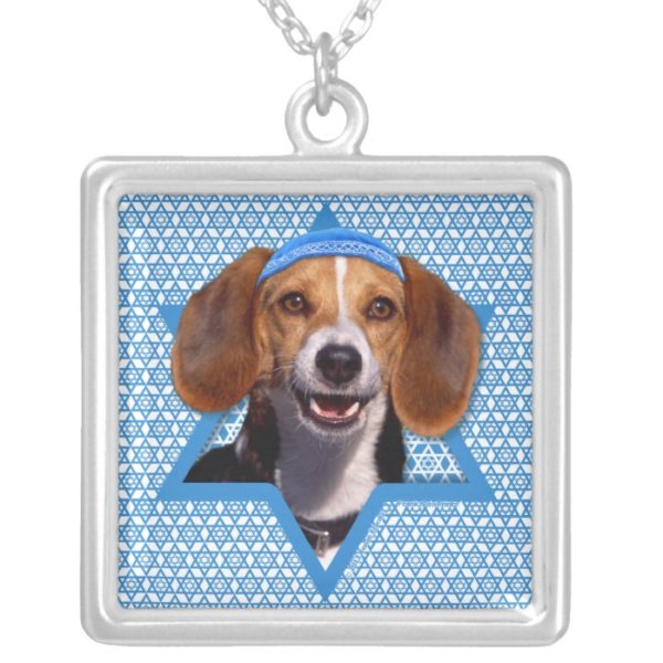 Hanukkah Star of David - Beagle Silver Plated Necklace