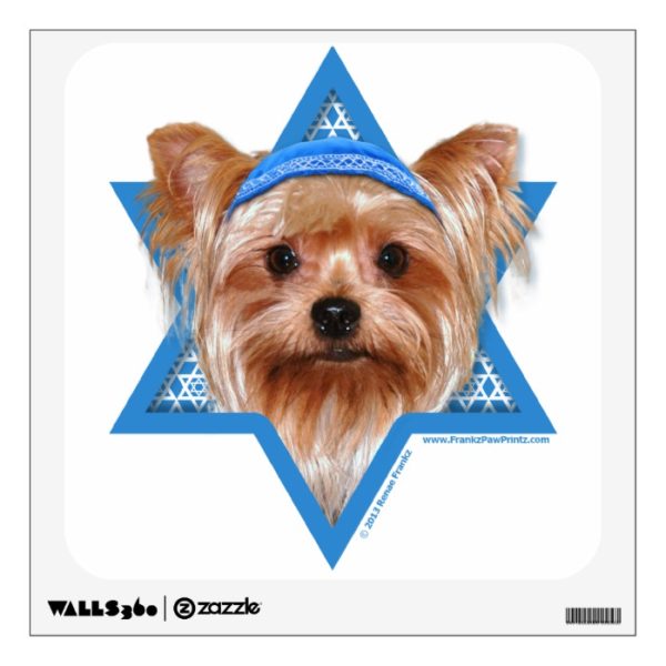 Hanukkah Star of David - Yorkshire Terrier Wall Sticker