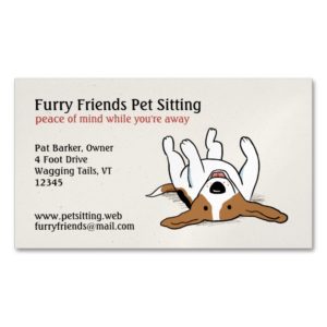 Happy Beagle | Cute Cartoon Dog Magnetic Business Card
