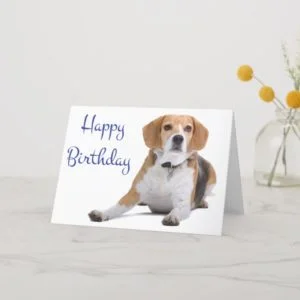 Happy Birthday Beagle Puppy Dog Greeting Card