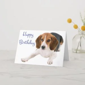 Happy Birthday Beagle Puppy Dog Greeting Card