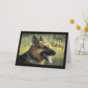 Happy Birthday German Shepherd Puppy Dog Card