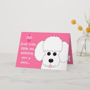 Happy Birthday! Poodle Dog Art Card
