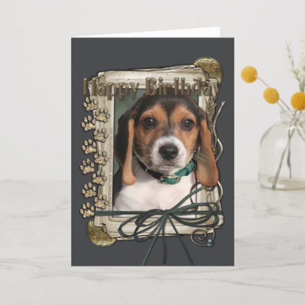 Happy Birthday - Stone Paws - Beagle Puppy Card