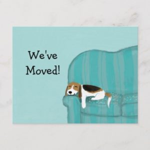 Happy Couch Beagle Cute Dog Announcement Reminder