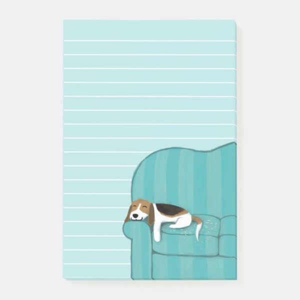 Happy Couch Beagle | Cute Dog Post-it Notes