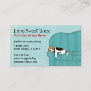 Happy Couch Dog Cute Beagle Pet Care Animal Lover Business Card