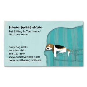 Happy Couch Dog | Pet Sitting | Animal Services Magnetic Business Card