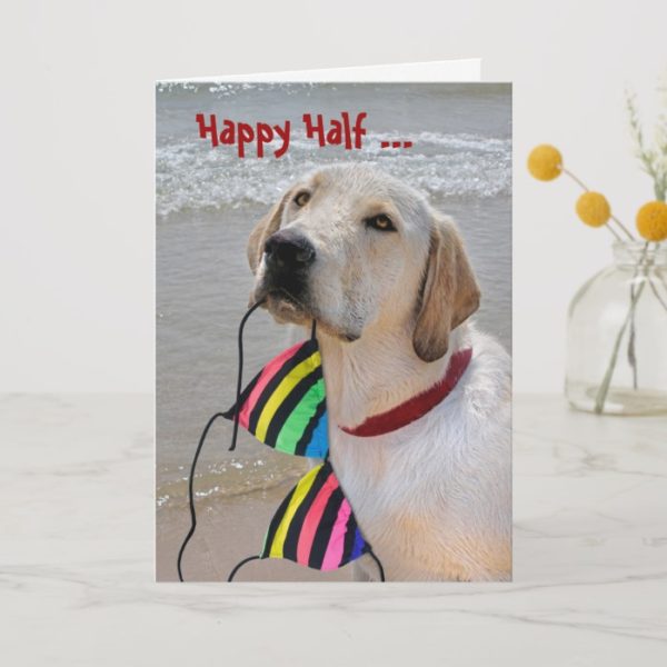 Happy Half Birthday-Labrador retriever Card