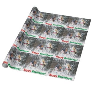 Happy Howlidays! Beagle Snowy Wrapping Paper