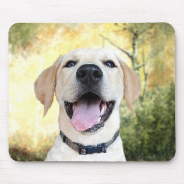 Happy Yellow Lab Mouse Pad