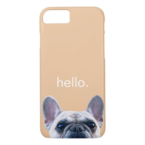 Hello Cute Funny French Bulldog Modern Trendy Case-Mate iPhone Case