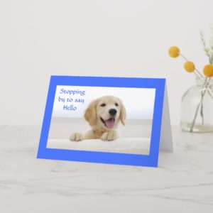 Hello Golden Retriever Puppy Greeting Card