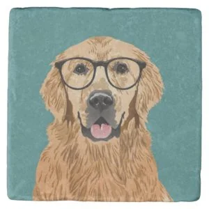 Hipster Golden Retriever Coaster