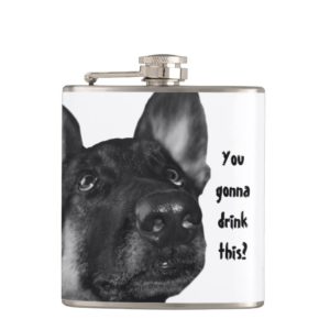 Humorous German Shepherd Flask