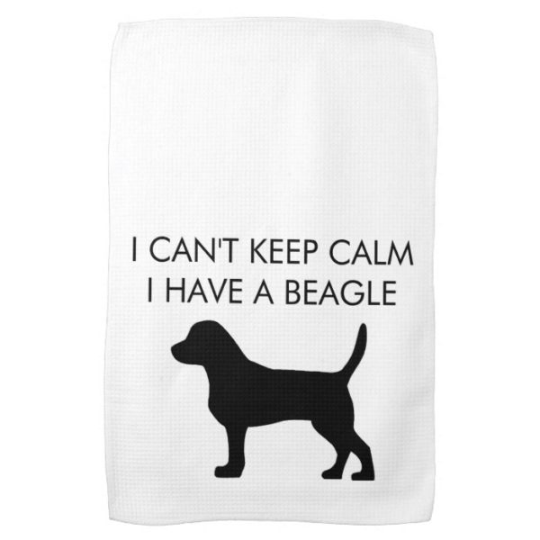 "I can't keep calm I have a beagle" kitchen towel