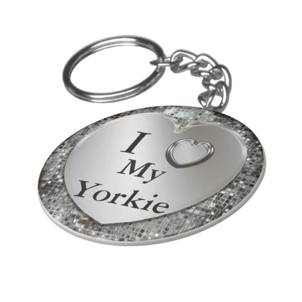 I Heart (Love) My Yorkie Keychain