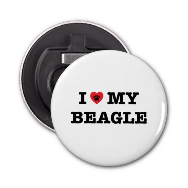 I Heart My Beagle Bottle Opener
