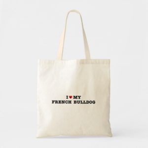 I Heart My French Bulldog Tote Bag