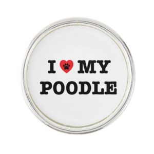 I Heart My Poodle Lapel Pin