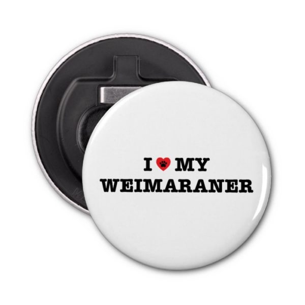 I Heart My Weimaraner Bottle Opener Magnet