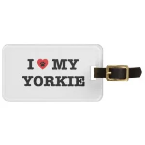 I Heart My Yorkie Luggage Tag
