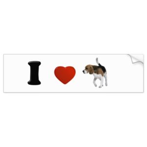 I Love Beagles Bumper Sticker