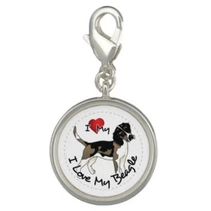 I Love My Beagle Dog Charm