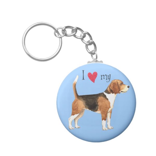 I Love my Beagle Keychain