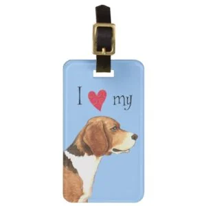 I Love my Beagle Luggage Tag