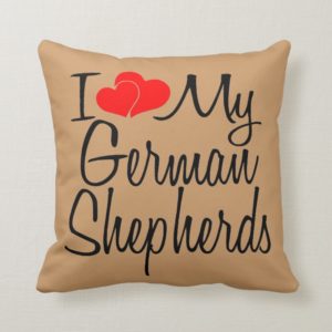 I Love My German Shepherds Throw Pillow