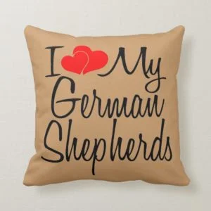 I Love My German Shepherds Throw Pillow
