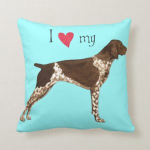 I Love my German Shorthaired Pointer Throw Pillow