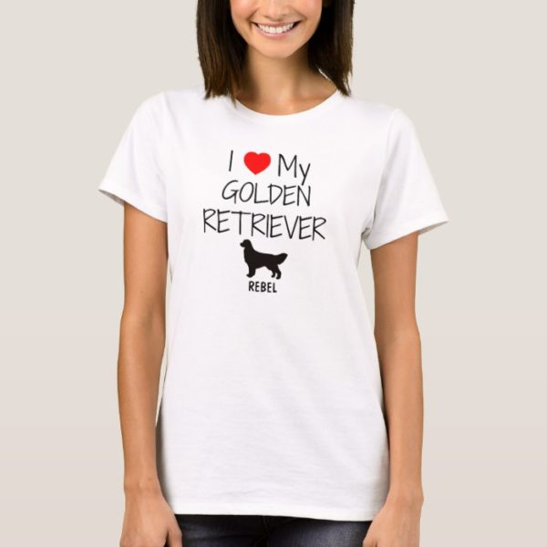 I Love My Golden Retriever Dog T-Shirt