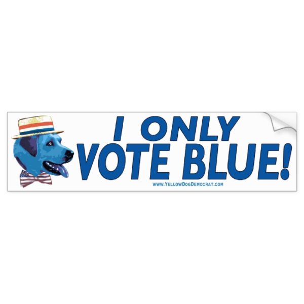 I Only Vote Blue Bumper Sticker