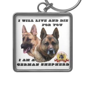 I Will Live and Die German Shepherd Keychain
