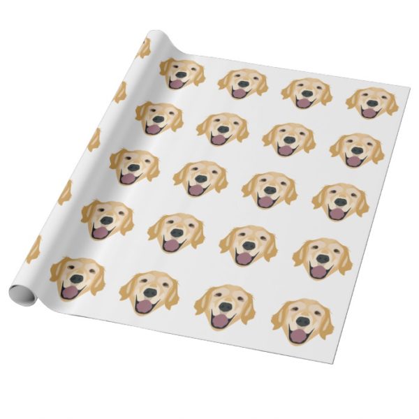 Illustration Golden Retriever Wrapping Paper