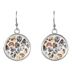 Illustration Pattern sweet Domestic Dogs Earrings