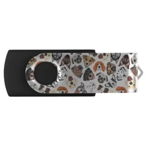 Illustration Pattern sweet Domestic Dogs USB Flash Drive