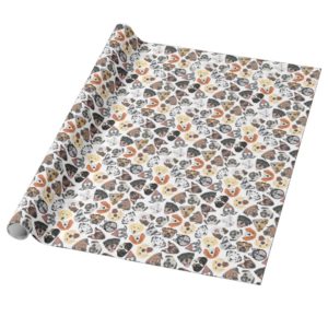Illustration Pattern sweet Domestic Dogs Wrapping Paper