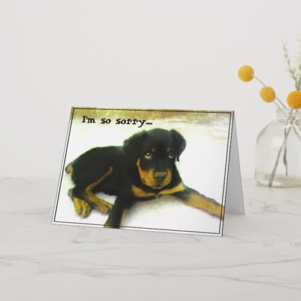 I'm sorry Rottweiler puppy greeting card