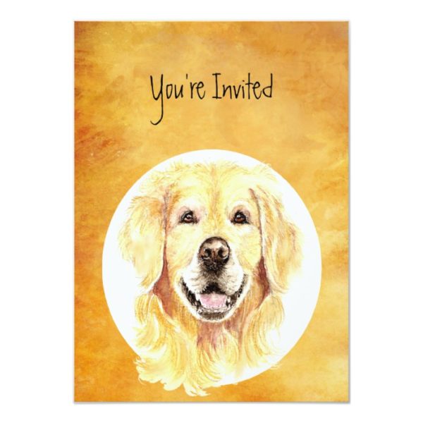 Invite Custom Birthday Golden Retriever Dog Pet